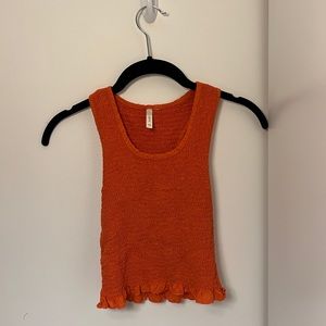 Scrunch ruffle hem tank